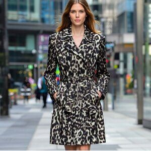 Gorgeous animal print trench coat.  NWOT